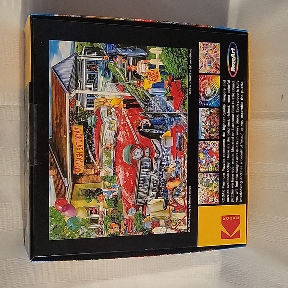 RoseArt 1000 Piece Puzzle Kodak Premium Jigsaw Car Wash Bonus Poster Colorful - Picture 2 of 5